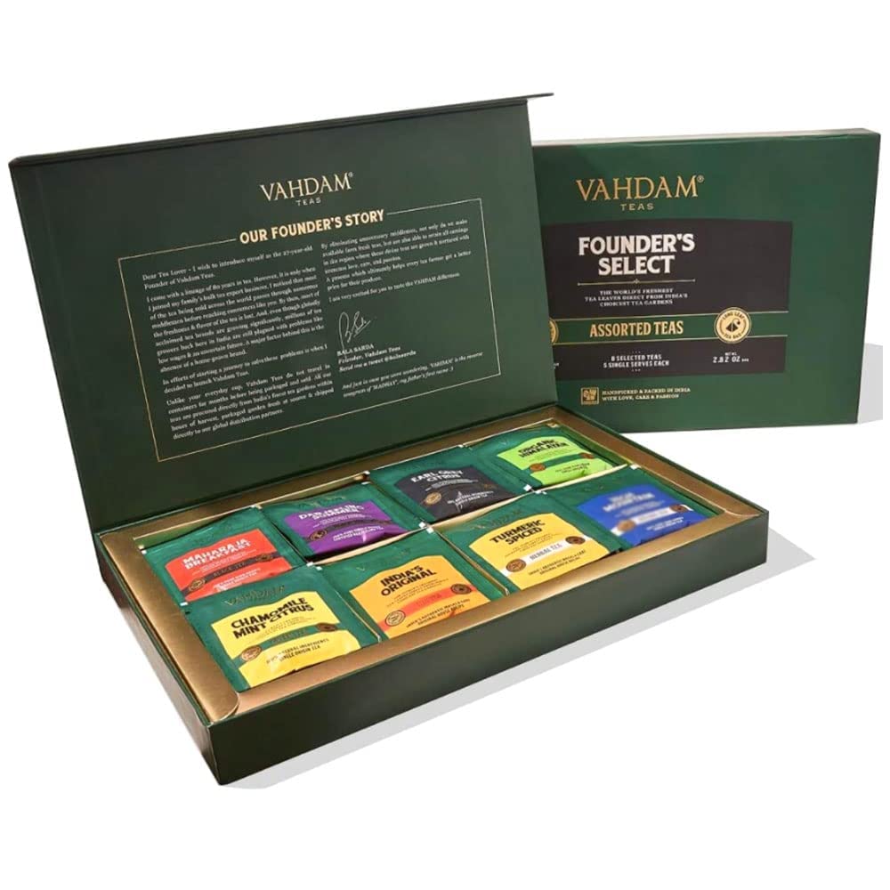 VAHDAM, Assorted Tea Bag Sampler unique Christmas gifts 2021 